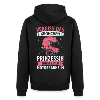 Oubliez que la princesse héritière porte un casque de moto - Veste à capuche bio Premium Unisexe - noir - Dos - Nico (187cm)