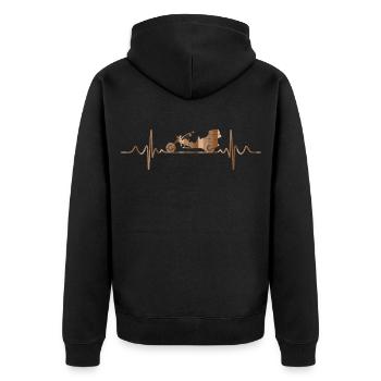 Trike Rider Heartbeat Trikes Tricycle ECG Triker - Unisex Premium Organic Zip Hoodie - black - Back - Nico (187cm)