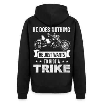 Trike Motor Tricycle Triker Tricycle Moto - Veste à capuche bio Premium Unisexe - noir - Dos - Nico (187cm)
