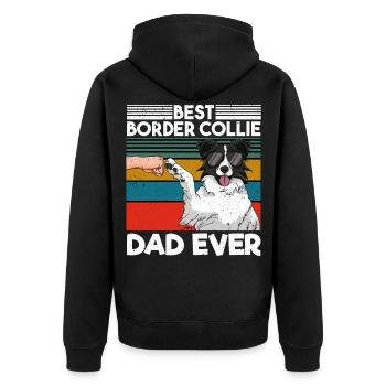 Meilleur border collie papa de tous les temps - Veste à capuche bio Premium Unisexe - noir - Dos - Nico (187cm)