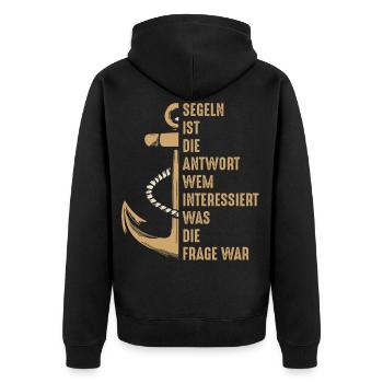La voile est la réponse Sailor Saying Sail Anchor - Veste à capuche bio Premium Unisexe - noir - Dos - Nico (187cm)