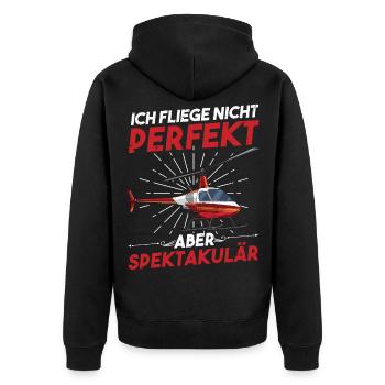 Helikopter Ich Fliege Nicht Perfekt Heli Anfänger - Unisex Premium Bio Zip Hoodie - Schwarz - Hinten - Nico (187cm)