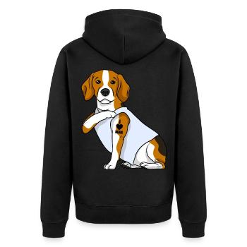 J’aime maman Tatouage Beagle Chien Fête des mères - Veste à capuche bio Premium Unisexe - noir - Dos - Nico (187cm)