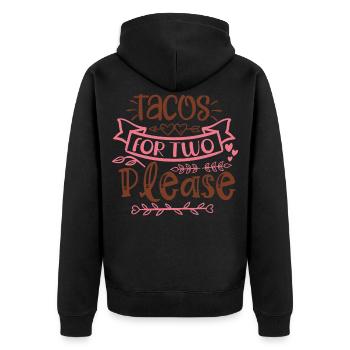 Tacos For Two Please - Unisex Premium Organic Zip Hoodie - black - Back - Nico (187cm)