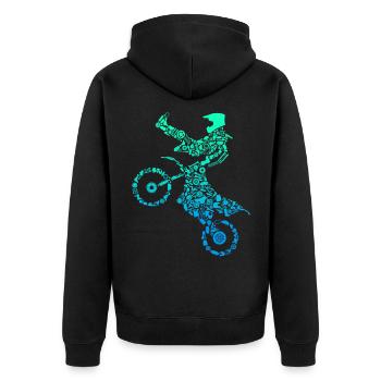 Motocross Supermoto Moto Dirt - Veste à capuche bio Premium Unisexe - noir - Dos - Nico (187cm)