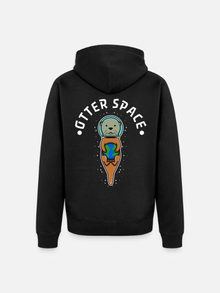 Otter space - Unisex Premium Organic Zip Hoodie - black