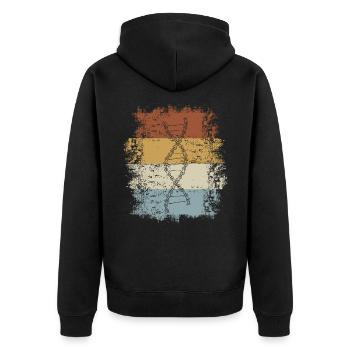 Cycling DNA Bicycle Chain Vintage Bicycle Cycling - Unisex Premium Organic Zip Hoodie - black - Back - Nico (187cm)