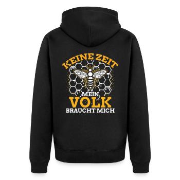 Keine Zeit Mein Volk Braucht Mich Imker - Unisex Premium Bio Zip Hoodie - Schwarz - Hinten - Nico (187cm)