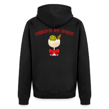 Tag Dinking Eierlikör Glas Pickleball Weihnachten - Unisex Premium Bio Zip Hoodie - Schwarz - Hinten - Nico (187cm)