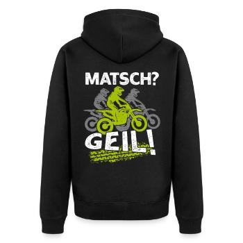Matsch Geil Motocross Motocrossfahrer Dreckig - Unisex Premium Bio Zip Hoodie - Schwarz - Hinten - Nico (187cm)