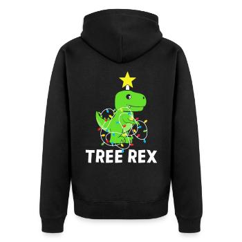 Tree Rex Christmas Dinosaur Tree T Rex Dinosaur - Unisex Premium Bio Zip Hoodie - Schwarz - Hinten - Nico (187cm)