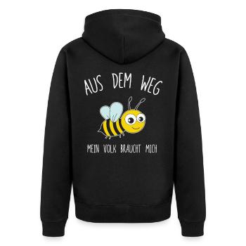 Aus Dem Weg Mein Volk Braucht Mich Imker - Unisex Premium Bio Zip Hoodie - Schwarz - Hinten - Nico (187cm)