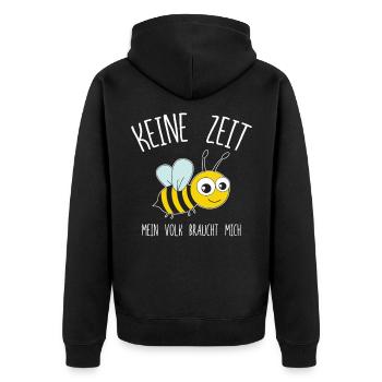Imker Keine Zeit Mein Volk Braucht Mich - Unisex Premium Bio Zip Hoodie - Schwarz - Hinten - Nico (187cm)