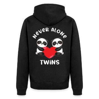 Panda Bears avec cœur frère Love Twins - Veste à capuche bio Premium Unisexe - noir - Dos - Nico (187cm)