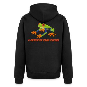 Drôle de grenouille expert grenouille aux yeux rouges Amphibien - Veste à capuche bio Premium Unisexe - noir - Dos - Nico (187cm)