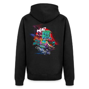 Conception de graffitis - Veste à capuche bio Premium Unisexe - noir - Dos - Nico (187cm)