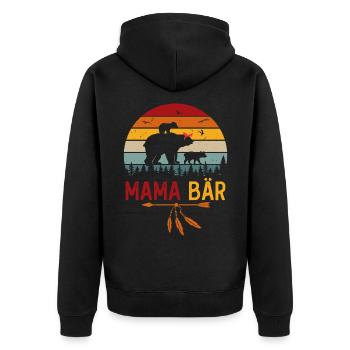 MamaBär - Unisex Premium Bio Zip Hoodie - Schwarz - Hinten - Nico (187cm)