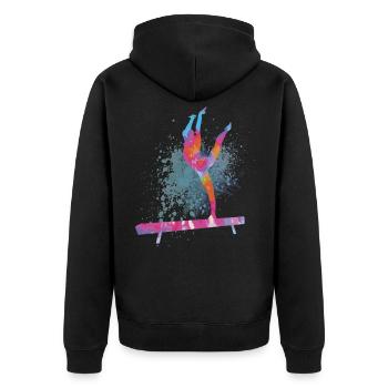 Colorful Figure Gymnastics Gymnast Gymnastics Gifts - Unisex Premium Organic Zip Hoodie - black - Back - Nico (187cm)