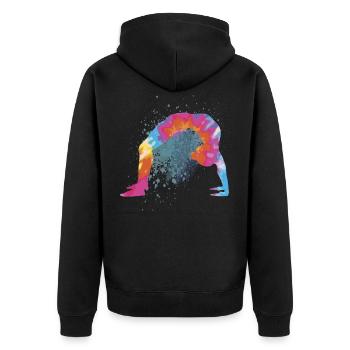 Colorful Figure Gymnastics Gymnast Gymnastics Gifts - Unisex Premium Organic Zip Hoodie - black - Back - Nico (187cm)