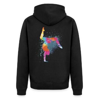Handstand Gymnastique Gymnaste Gymnastique Cadeaux - Veste à capuche bio Premium Unisexe - noir - Dos - Nico (187cm)