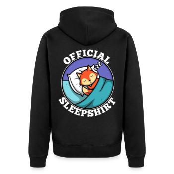 Official sleepshirt Fox pajama - Unisex Premium Organic Zip Hoodie - black - Back - Nico (187cm)