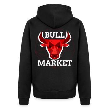 Bullenmarkt Krypto Chart Kryptowährung Hodler - Unisex Premium Bio Zip Hoodie - Schwarz - Hinten - Nico (187cm)