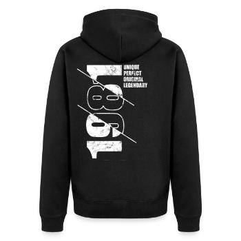 Original légendaire - Né en 1981 Anniversaire - Veste à capuche bio Premium Unisexe - noir - Dos - Nico (187cm)