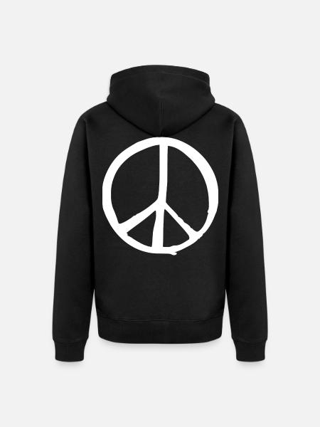 peace sign - Unisex Premium Organic Zip Hoodie - black
