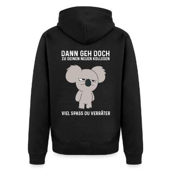 Geh Doch Jobwechsel Kollege Abschied Arbeit - Unisex Premium Bio Zip Hoodie - Schwarz - Hinten - Nico (187cm)