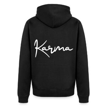 Karma - Veste à capuche bio Premium Unisexe - noir - Dos - Nico (187cm)