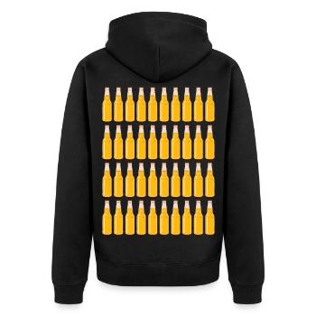 40. Geburtstag Bierflaschen Bier Bierzig Vierzig - Unisex Premium Bio Zip Hoodie - Schwarz - Hinten - Nico (187cm)