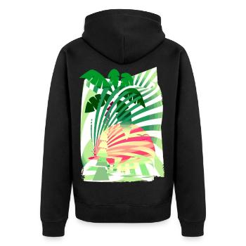 Palm Sun Vacances d’été - Veste à capuche bio Premium Unisexe - noir - Dos - Nico (187cm)