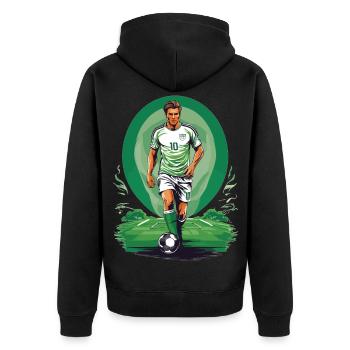 Match de football - Veste à capuche bio Premium Unisexe - noir - Dos - Nico (187cm)