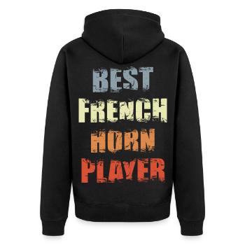 Meilleur joueur de cor français - Veste à capuche bio Premium Unisexe - noir - Dos - Nico (187cm)