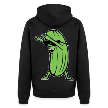 Dabbing Cucumber Dabbing Dab Dance Hip-Hop Dance Pose - Unisex Premium Organic Zip Hoodie - black - Back - Nico (187cm)