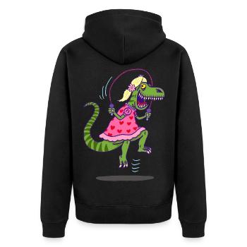 Camouflage for hunting - Unisex Premium Organic Zip Hoodie - black - Back - Nico (187cm)