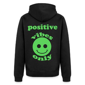 Ondes positives - Veste à capuche bio Premium Unisexe - noir - Dos - Nico (187cm)