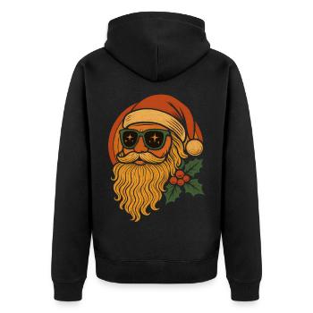 Noël vintage rétro du Père Noël | - Veste à capuche bio Premium Unisexe - noir - Dos - Nico (187cm)