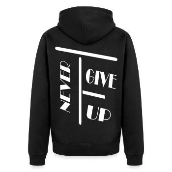 Ne jamais te lever / Nie Schenk / Spruch / Déclaration - Veste à capuche bio Premium Unisexe - noir - Dos - Nico (187cm)
