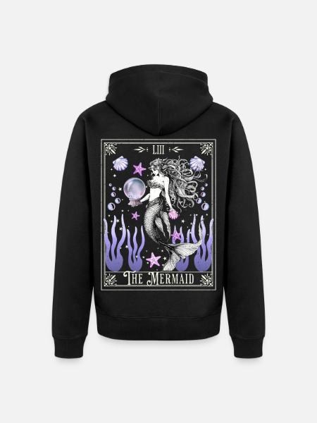 The Mermaid Mystical Tarot - Unisex Premium Organic Zip Hoodie - black