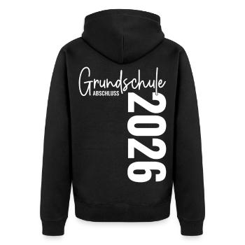 Graduation 2026 Primary School - Unisex Premium Organic Zip Hoodie - black - Back - Nico (187cm)