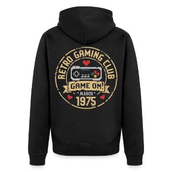 Mars 1975 Cadeau d’anniversaire Mars 1975 Né - Veste à capuche bio Premium Unisexe - noir - Dos - Nico (187cm)