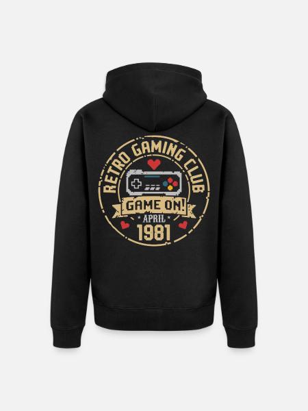 April 1981 Anniversary April 1981 Retro - Unisex Premium Organic Zip Hoodie - black