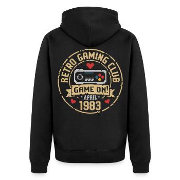 April 1983 Anniversary April 1983 Retro - Unisex Premium Organic Zip Hoodie - black - Back - Nico (187cm)
