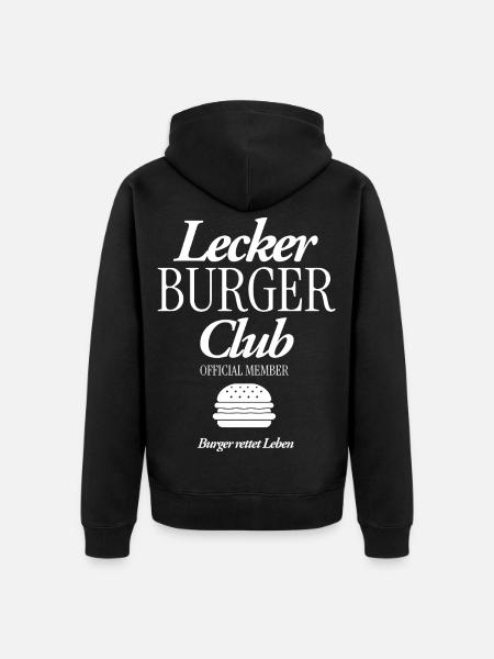 Lecker Burger Club - Unisex Premium Bio Zip Hoodie - Schwarz
