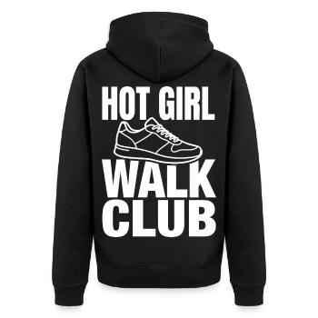 Hot Girl Walk Club avec des baskets - Veste à capuche bio Premium Unisexe - noir - Dos - Nico (187cm)