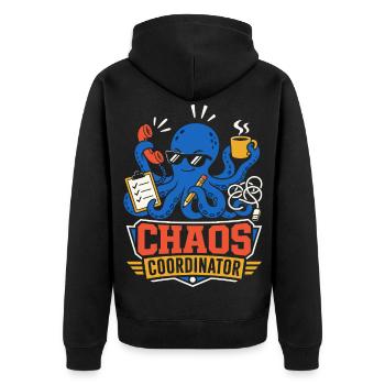 Chaos Coordinator Octopus - Unisex Premium Organic Zip Hoodie - black - Back - Nico (187cm)