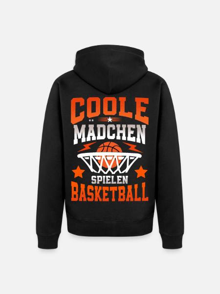 Mädchen Basketball - Unisex Premium Bio Zip Hoodie - Schwarz