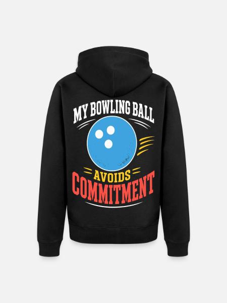 Bowlingkugel vermeidet Verpflichtungen - Unisex Premium Bio Zip Hoodie - Schwarz