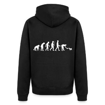Evolution Dog Dog Owner Dog Owner Feeding - Unisex Premium Organic Zip Hoodie - black - Back - Nico (187cm)